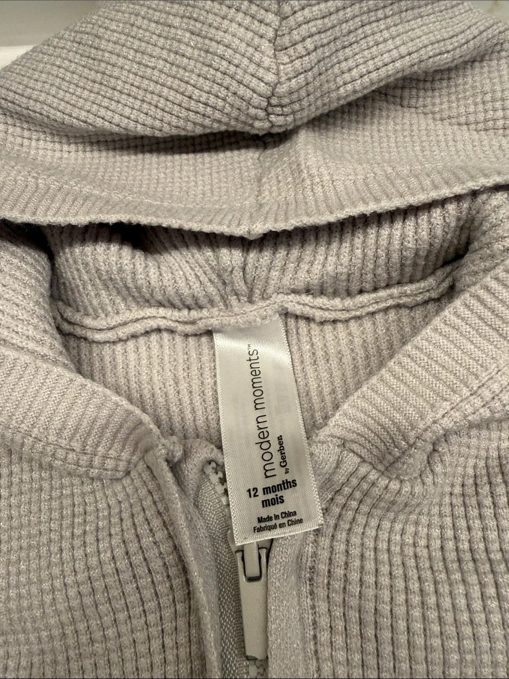 Modern Moments by Gerber Cozy Knit Hoodie & Jogger Set - Light Gray 12 mo